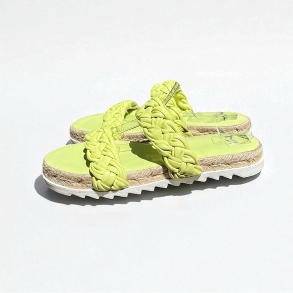 🌻NEW Marc Fisher Green "Jaimee" Leather Slide Sandals Size 5 - Picture 7 of 11